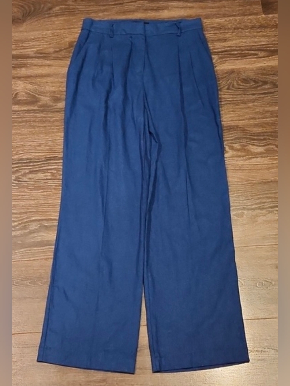 ❤️ HOUSE OF HARLOW 1960 HIGH RISE PLEATED WIDE LEG LINEN BLEND PANTS, 6